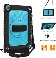 Vista 5 de Mignova - Funda para tablet Lenovo M10 Plus de 3ª generación 2022 con función atril giratoria incorporada, correa de hombro, correa de mano, híbrida