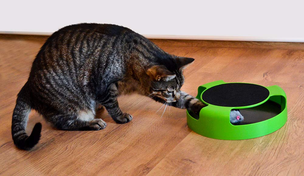 ISO TRADE Pielęgnacja paznokci dla kotów Cat Toy Catch The Mouse Plastic Plush Scratching Plate Entertainment # 5404