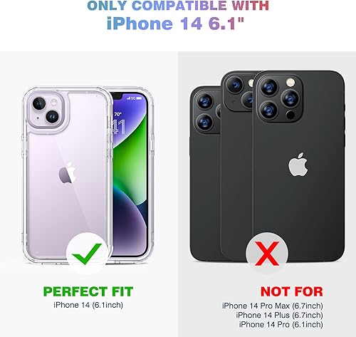 Miniatura 1009 de Diaclara - Funda diseñada para iPhone 14 Pro Max, resistente, de cuerpo completo, con protector de pantalla sensible al tacto y antiarañazos + Blanco