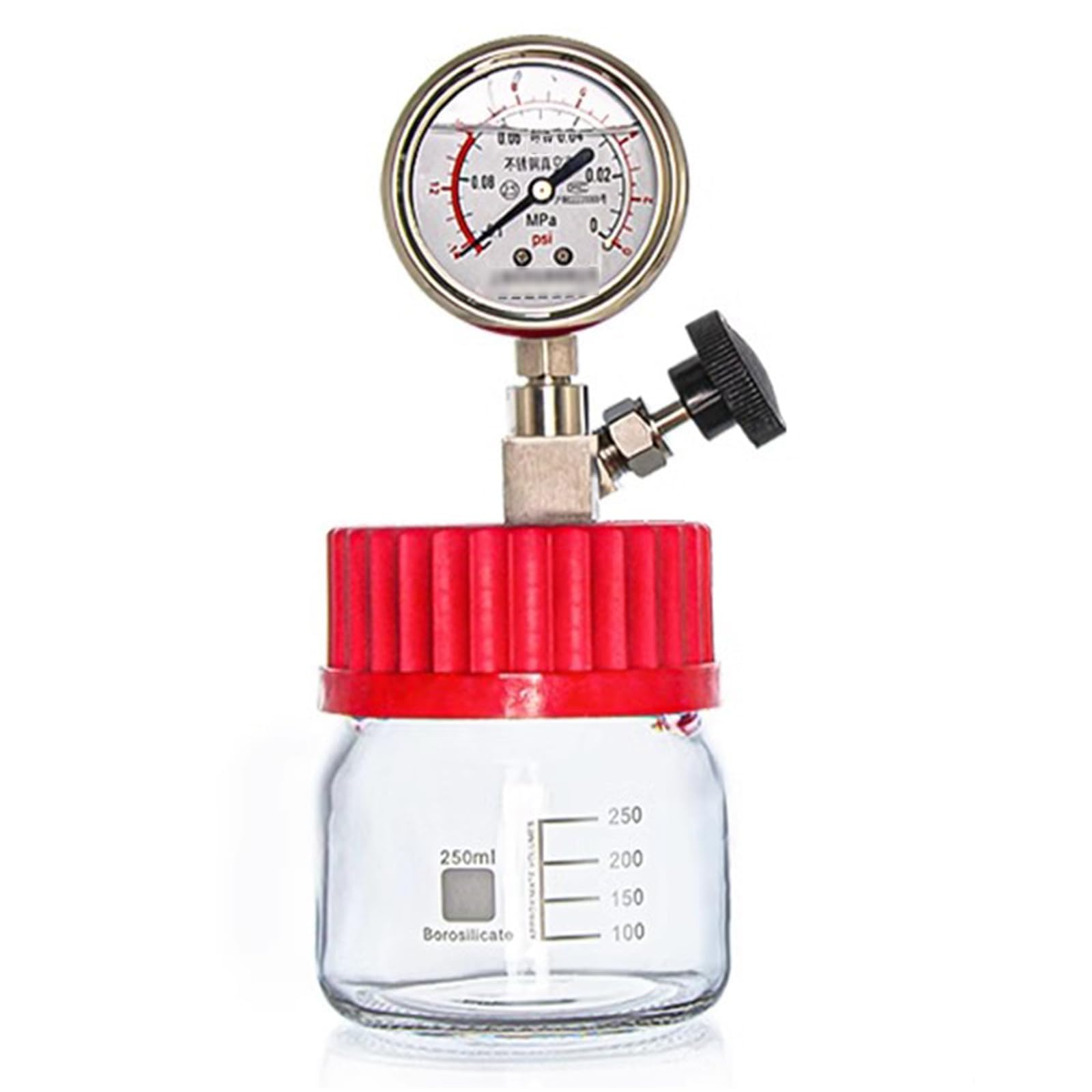 COYEUX Cámara de vacío de Vidrio, cámara de desgasificación de Laboratorio, con medidor de vacío de Acero Inoxidable, eliminador de Burbujas de Resina, para Silicona y epoxis