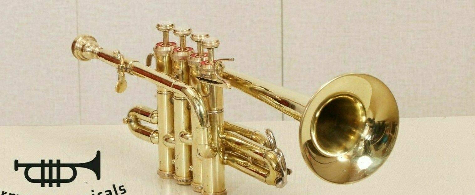 ADVIK Trompette Piccolo finition laiton BB/A avec étui rigide et embouchure