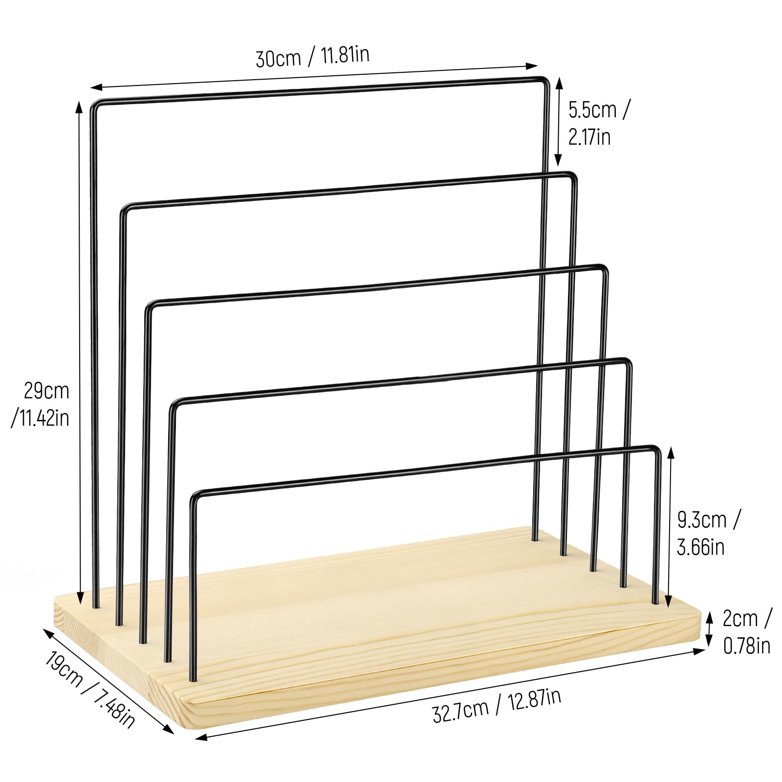 RNTBWD Earring Display Stand for Selling, 5 Tier Earring Rack Tower Holder, Jewelry Display Stand With Earring Cards (Black)