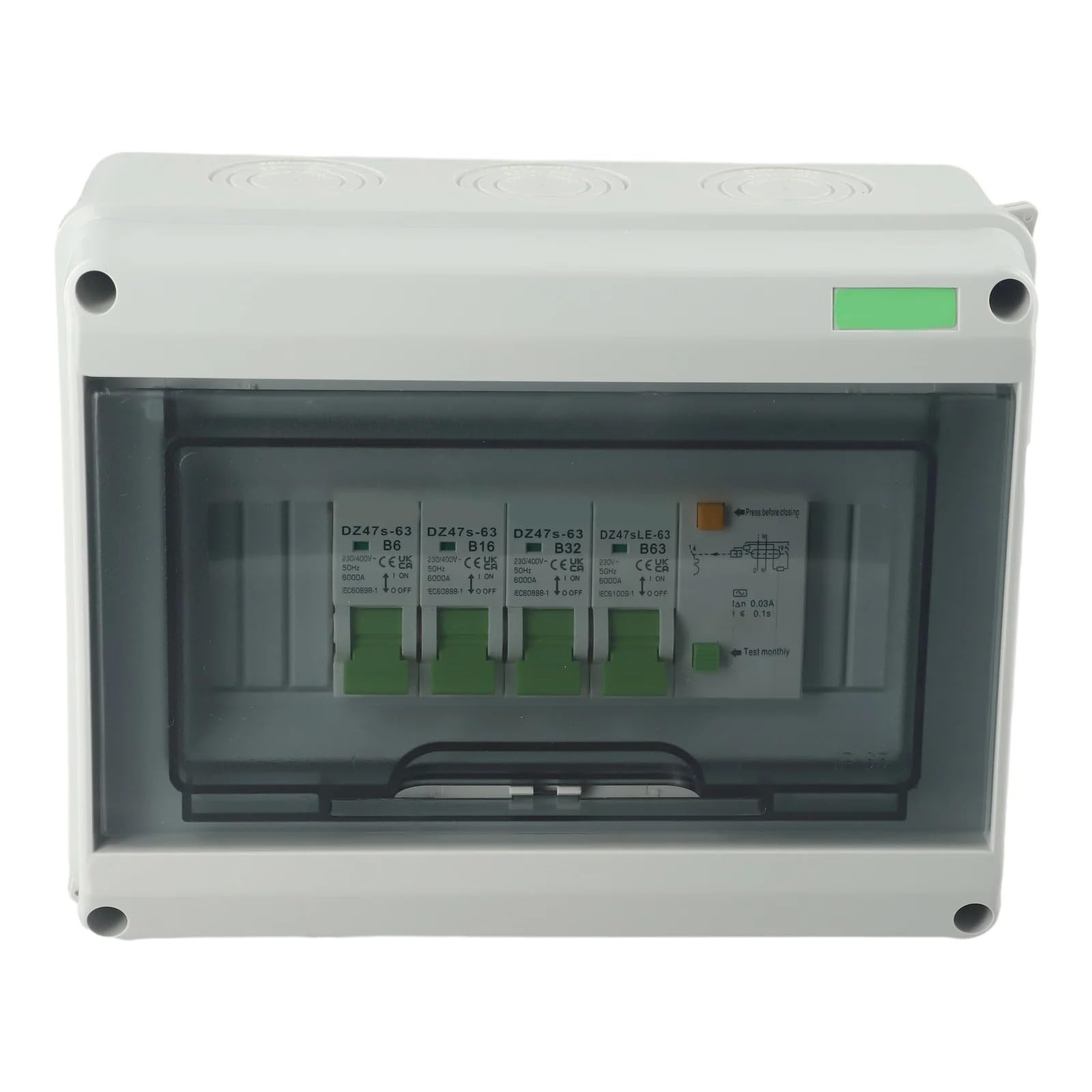 Caja Electrica,Caja Distribucion Electrica Caja de distribución impermeable 3 vías, disyuntores protección contra fugas 63A AC220V, suministros equipos eléctricos for mejorar el hogar
