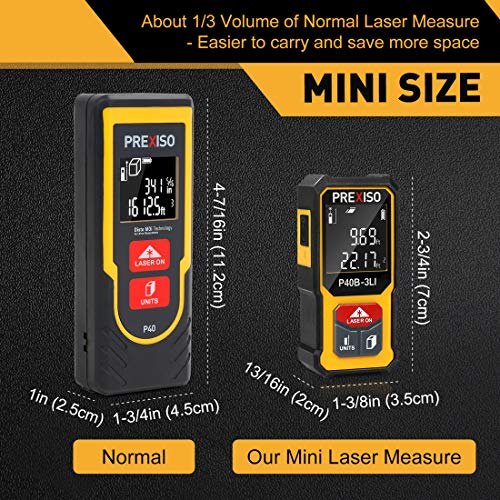 PREXISO 135Ft Rechargeable Mini Laser Measurement Tool & PREXISO Laser Level 3 X 360° with Tripod, Rechargeable Cross Line Leveler, Green Line Laser Level Self Leveling
