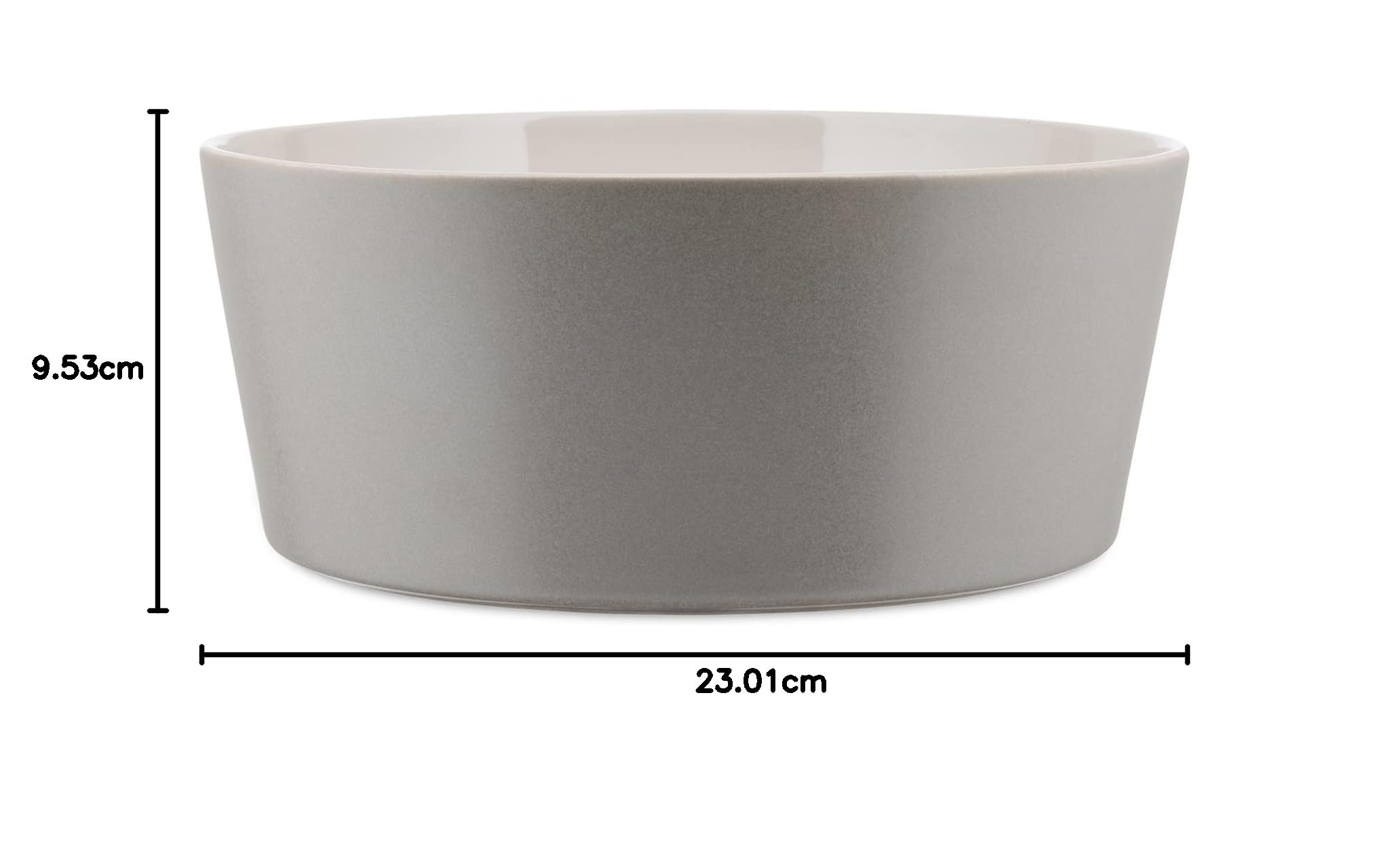 Alessi DC03/38 LG Tonale Insalatiera in Ceramica Stoneware, Grigio Chiaro
