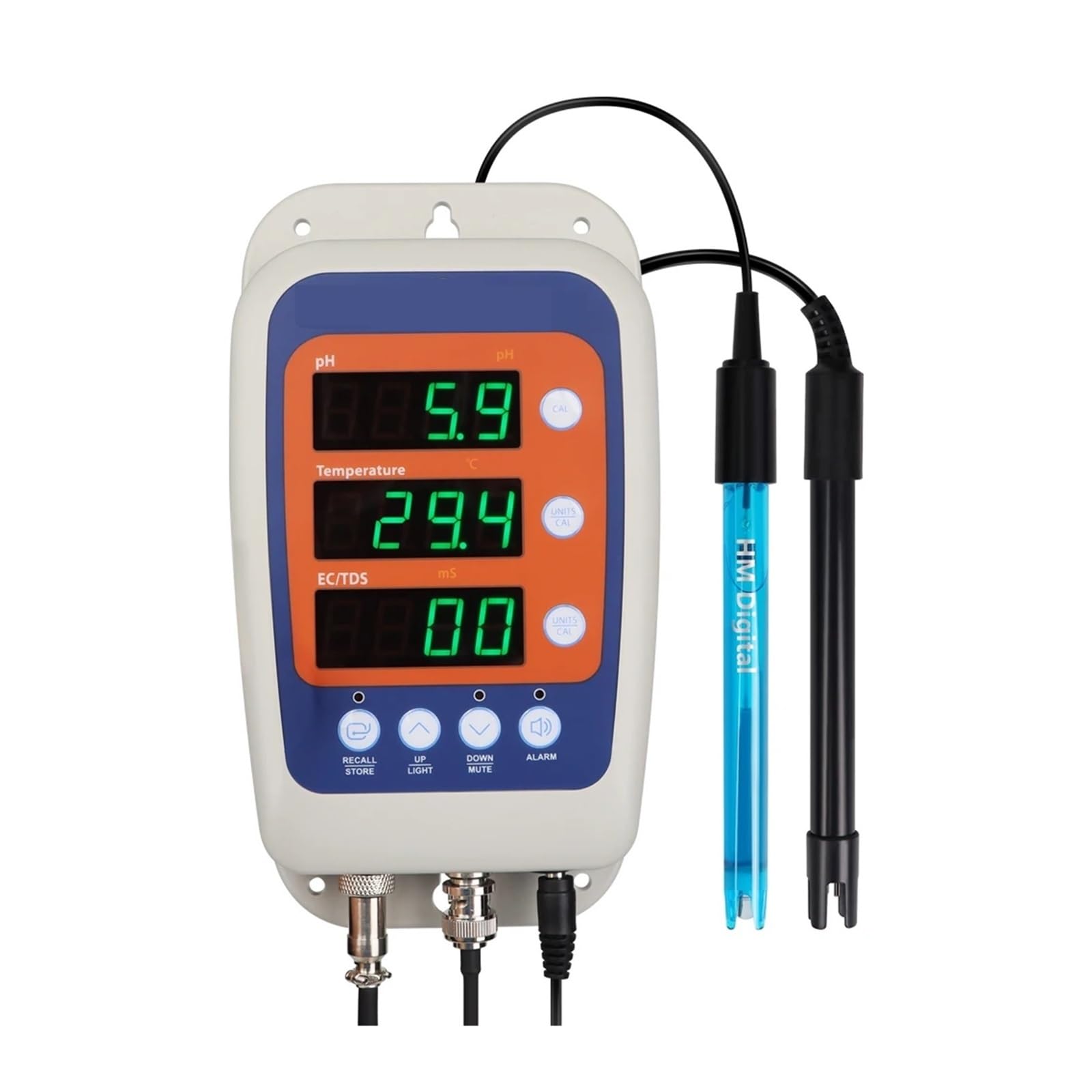Testeur de qualité de l'eau 4 en 1, pH, température, EC, ORP, conductivité, détection hydroponique avec sonde à 2 électrodes -100