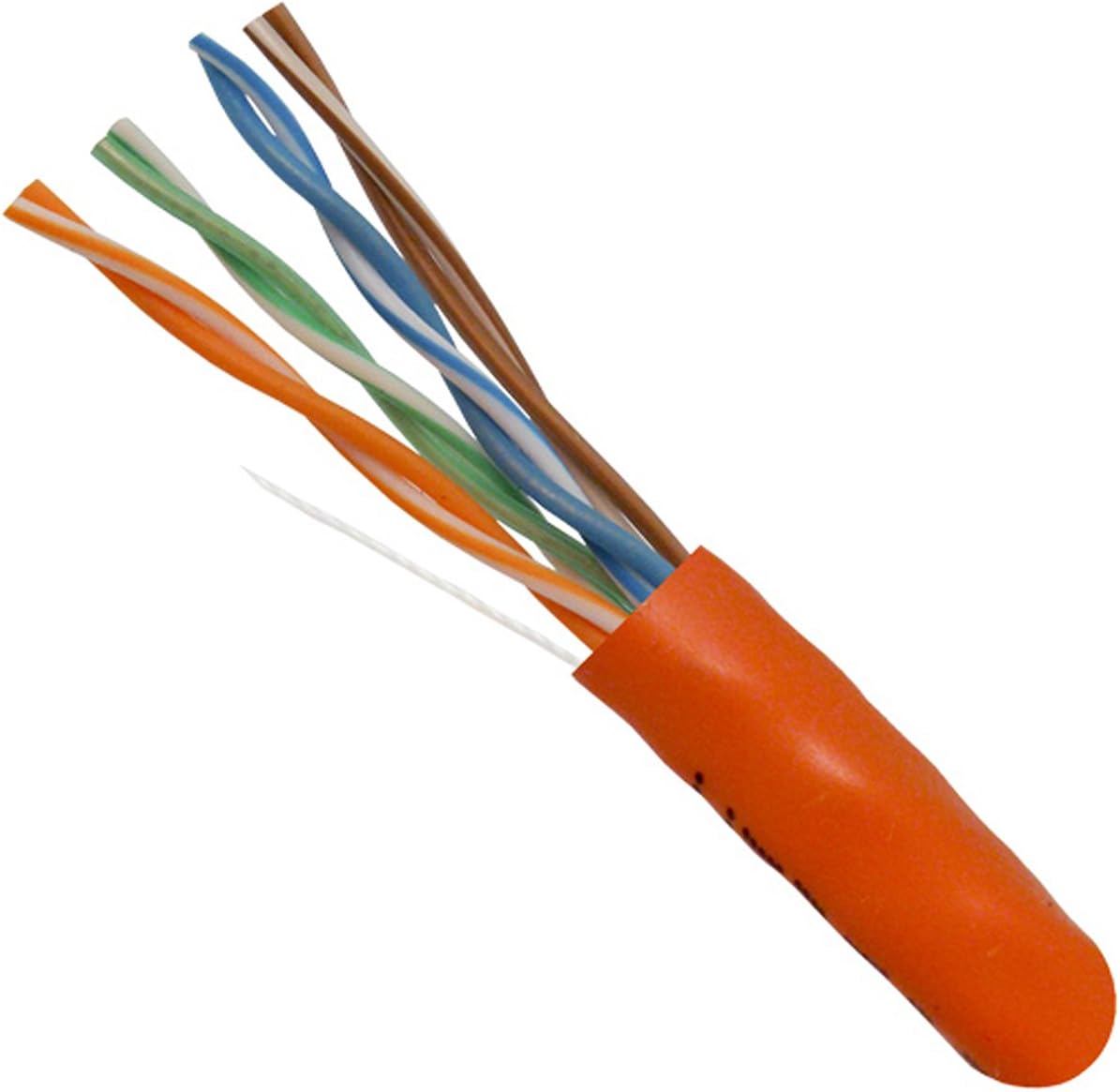 Vertical Cable Cat5e, 350 MHz, UTP, 24AWG, 8C Solid Bare Copper, 1000ft, Orange, Bulk Ethernet Cable - 054 Series