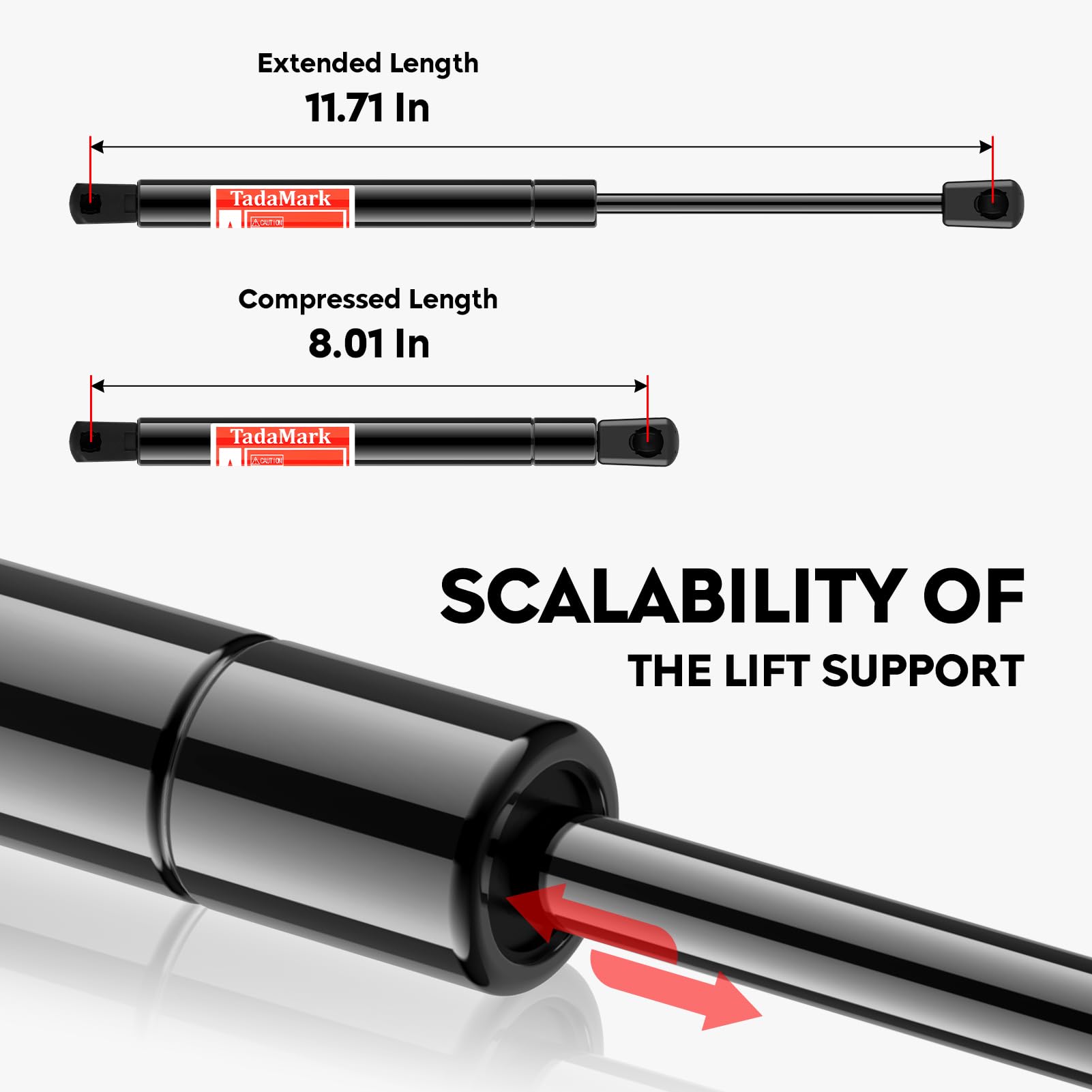 Pair Of Rear Trunk Lift Supports For Chrysler 300 (2005–2008) – BOXI Stainless Steel Struts 4 thumbnail image