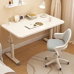 Mesa Elevatória Manual,Altura Ajustavel 63-90 cm,Mesa Escrivaninha Ajustavel Para Estudo, Lazer, Escritório 80x60cm