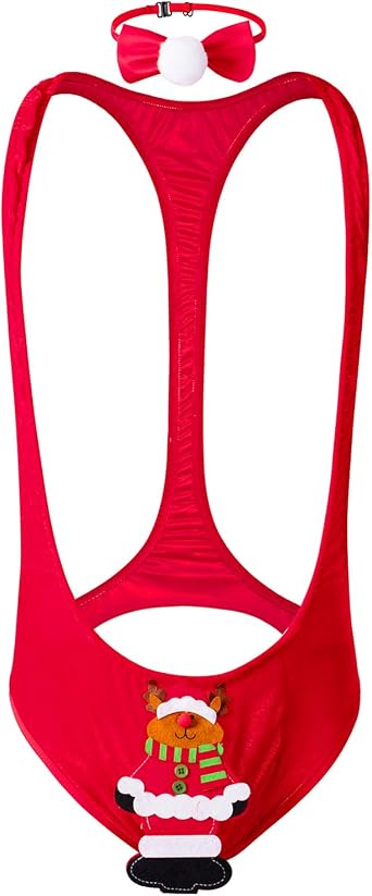 Christmas Underwear for Men G-strings Thongs Briefs Sexy Santa Costume Lingerie