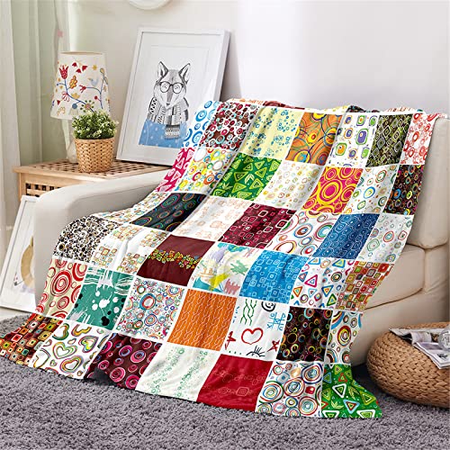 Chickwing Chickwin Couverture Plaid Flanelle, 3D Carreaux Imprimé Polaire Epaisse Microfibre Moelleuse Chaudes Légères Couvertures pour Voyager, Lit ou Canapé...