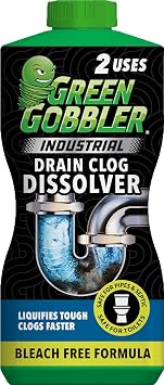 Green Gobbler Industrial Strength Grease and Hair Drain Clog Remover | Drain Cleaner Gel | Safe for Pipes, Toilets, Sinks, Tubs, Drains & Septic Systems Packaging May Vary