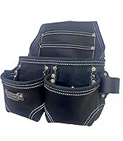 Vista 3 de 20-123 Bolsa de herramientas de cuero resistente de 5 bolsillos, color negro