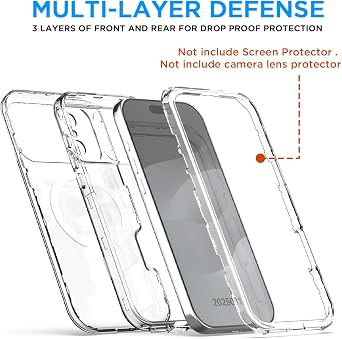 AICase for iPhone 17 Pro Max Case Clear[Compatible with MagSafe] Heavy Duty Drop Protection Full Body Rugged Shockproof/Dust Proof 3-Layer Military Protective Tough Durable Phone Cover 6.9