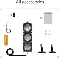 Vista 9 de Juego de luces de tráfico/parada/marcha de 100mm (4 pulgadas) AC85-265V, carcasa de PC impermeable IP65 (controlador de 103 botones)