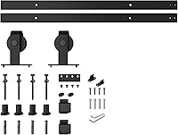 Vista 8 de Barnsmith Panel de puerta de granero de vidrio de aluminio de 36 x 84 pulgadas, losa de puerta de vidrio templado esmerilado para bricolaje, fácil