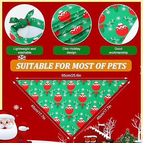 Image of Abbylike 50 Pcs Christmas Dog Bandanas Bulk, Snowman Santa Snowflake