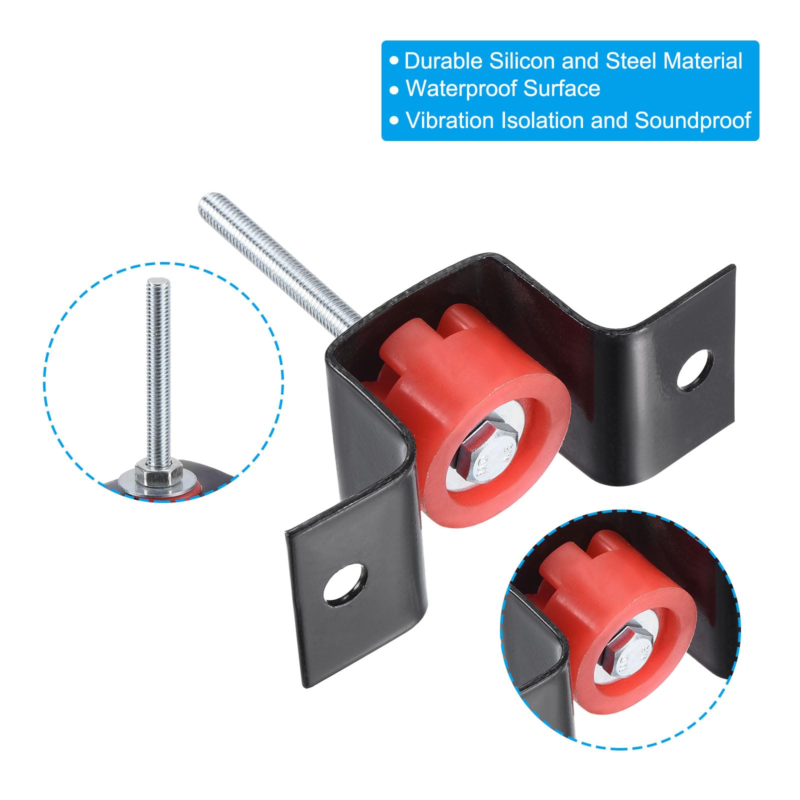 PATIKIL Isolatore di Vibrazioni a Molla con Capacità di 110lbs, 4Pz Ammortizzatori Soffitto Antivibranti con Design Del Telaio Rimovibile per Unità di Condizionamento Dell'Aria Hvac