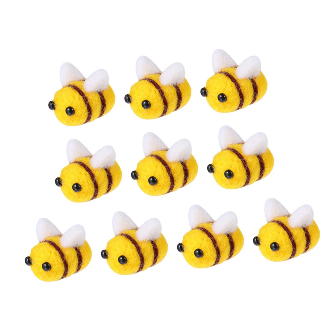 Homoyoyo 30pcs Wool Felt Bee Balls Bee Themed Decor for DIY Crafts Accessory Party Favors