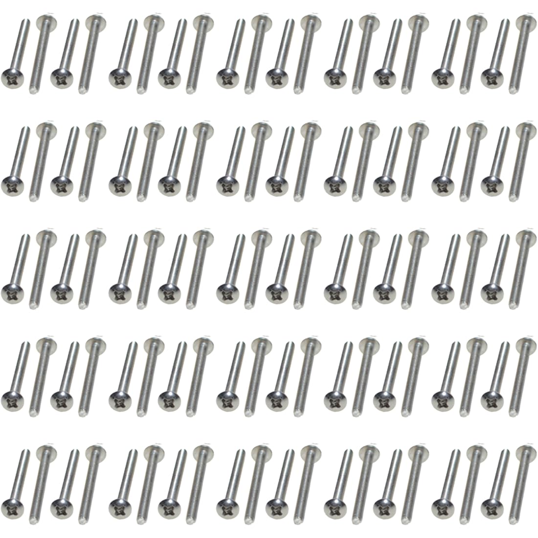 XunLiu 50pcs 304 Stainless Steel Flat Head Phillips Machine Screws M5 45mm