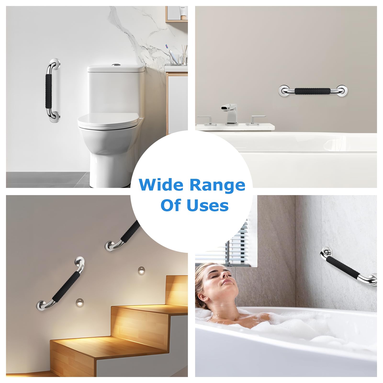 2 Pezzi Maniglione Doccia Anziani, Maniglione Bagno Disabili, Inox 304 Maniglia Doccia, Antiscivolo Maniglie Doccia Per Bambini, Adatta Per Anziani, Gravida, Bambini è Facile Da Pulire