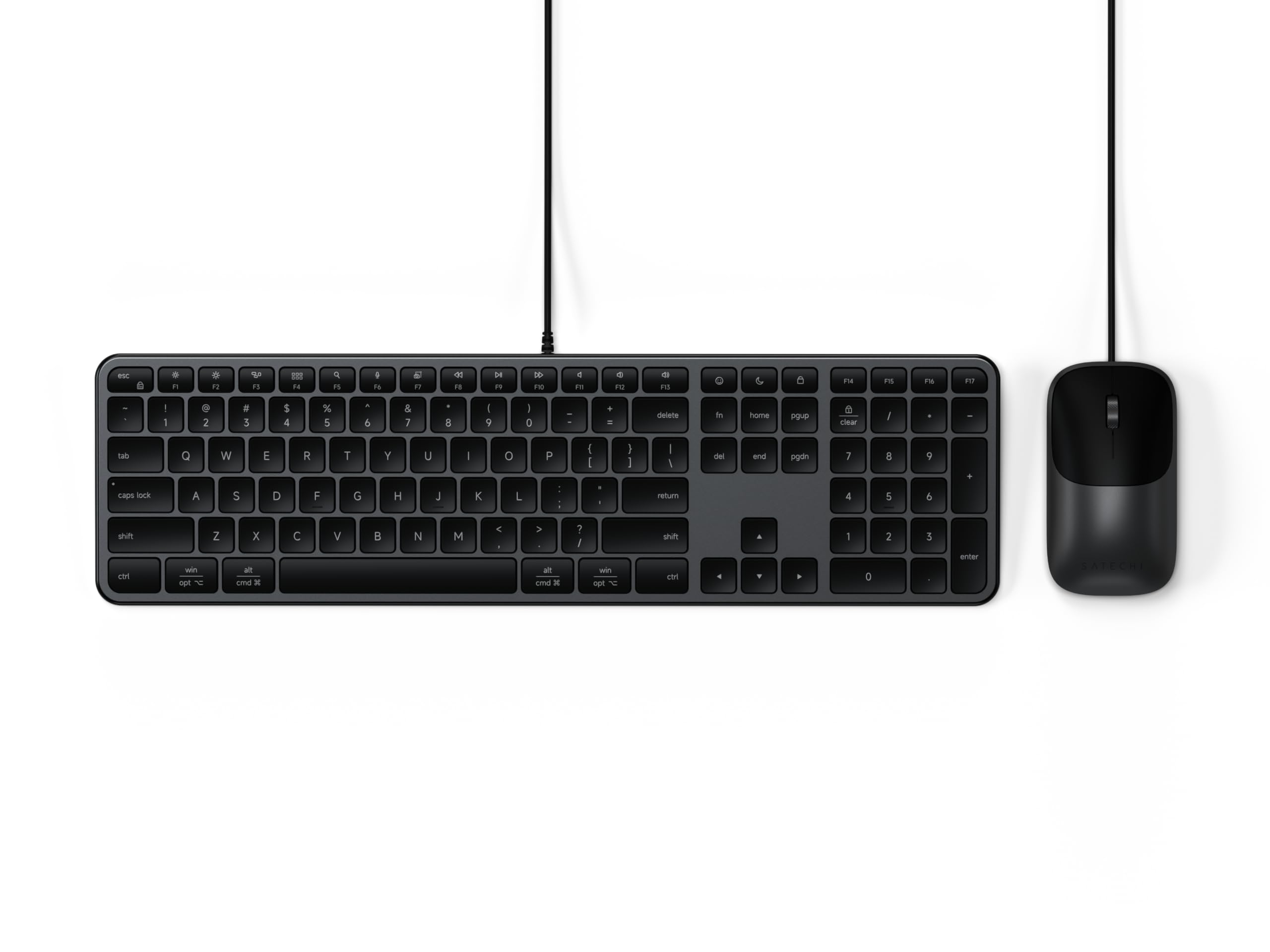 Satechi Wired Keyboard and Mouse Combo, Slim CLX3 with USB-C Plug-and-Play Connectivity and Cross-Platform Compatibility, Designed for Desktop Workstations, Space Black-picture-28