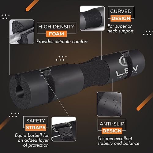 Miniatura 3 de Almohadilla para sentadillas con barra, almohadilla protectora ergonómica avanzada para cuello y hombros para sentadillas, estocadas y empujones de