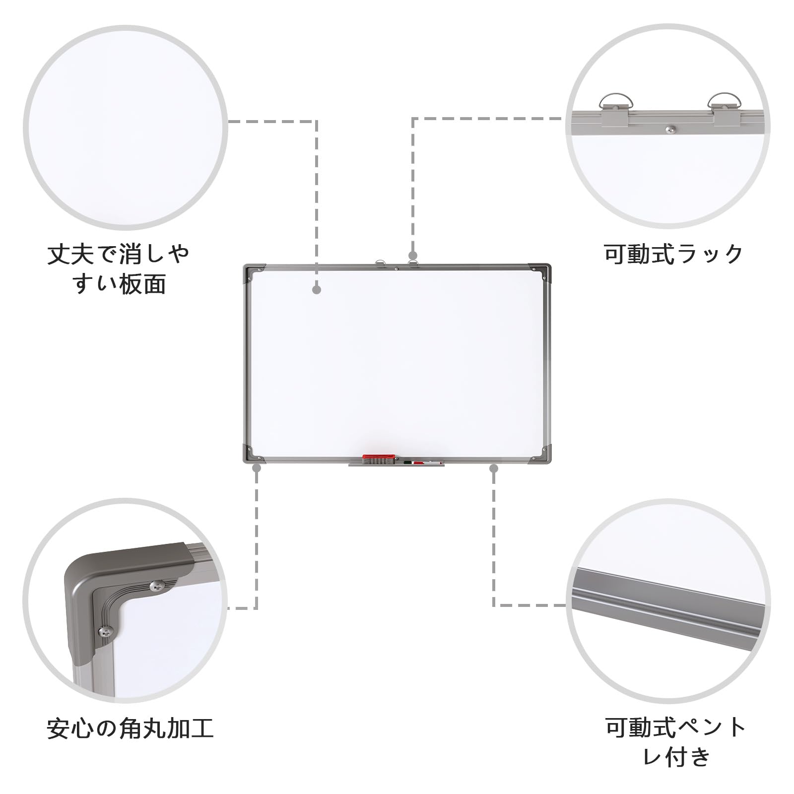 ホワイトボード 壁掛け 無地 マグネットボード 60×90cm ペントレイ脱着* Amazon.co.jp: ホワイトボード 壁掛け 無地 マグネットボード 60×90cm