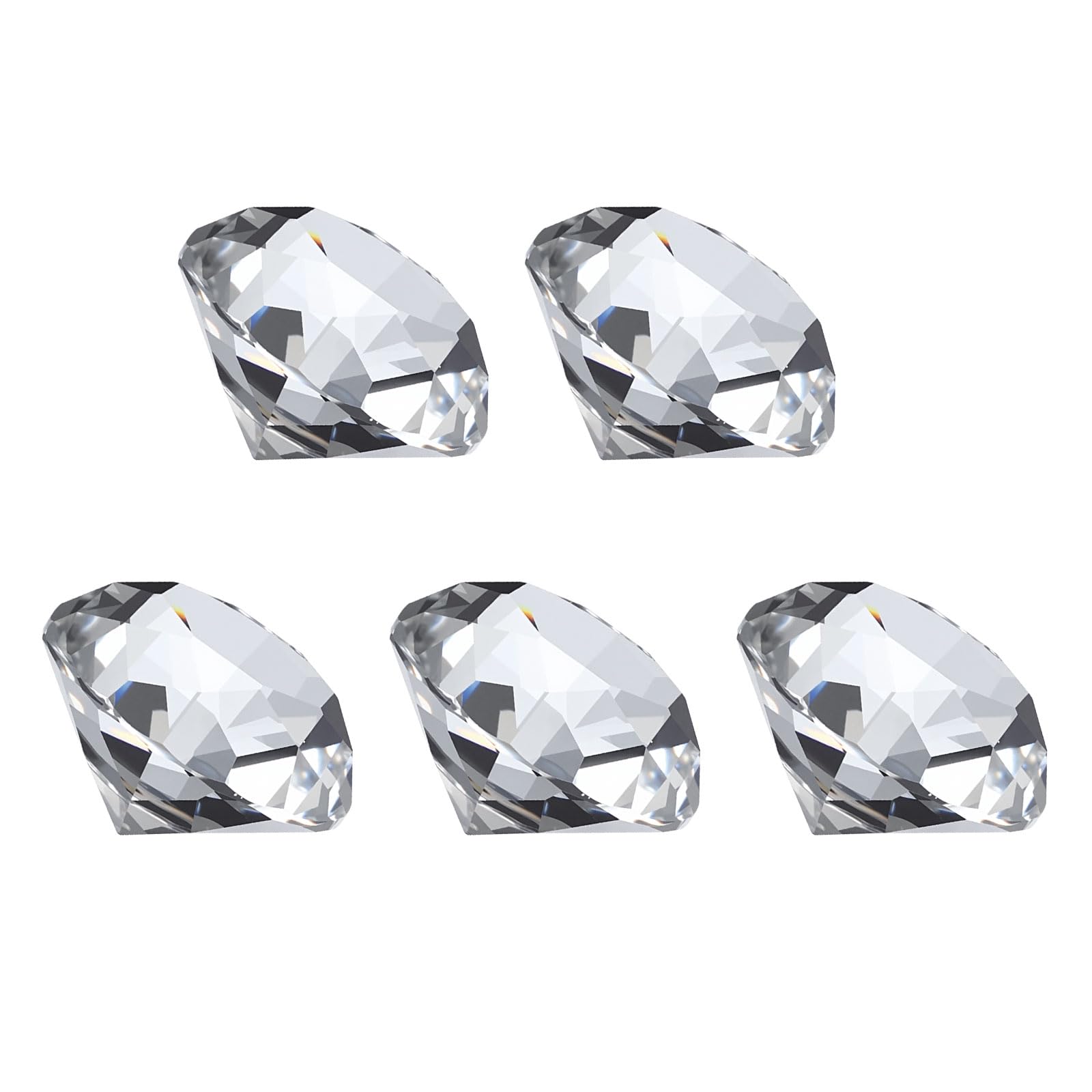 PATIKIL 5 Pcs Diamond Crystal Paperweight, 30mm / 1.18 Inch Crystal Paperweight Paper Weight for Home Office Desktop Table Decor Wedding Party Jewelry Ornaments, Clear — image 1