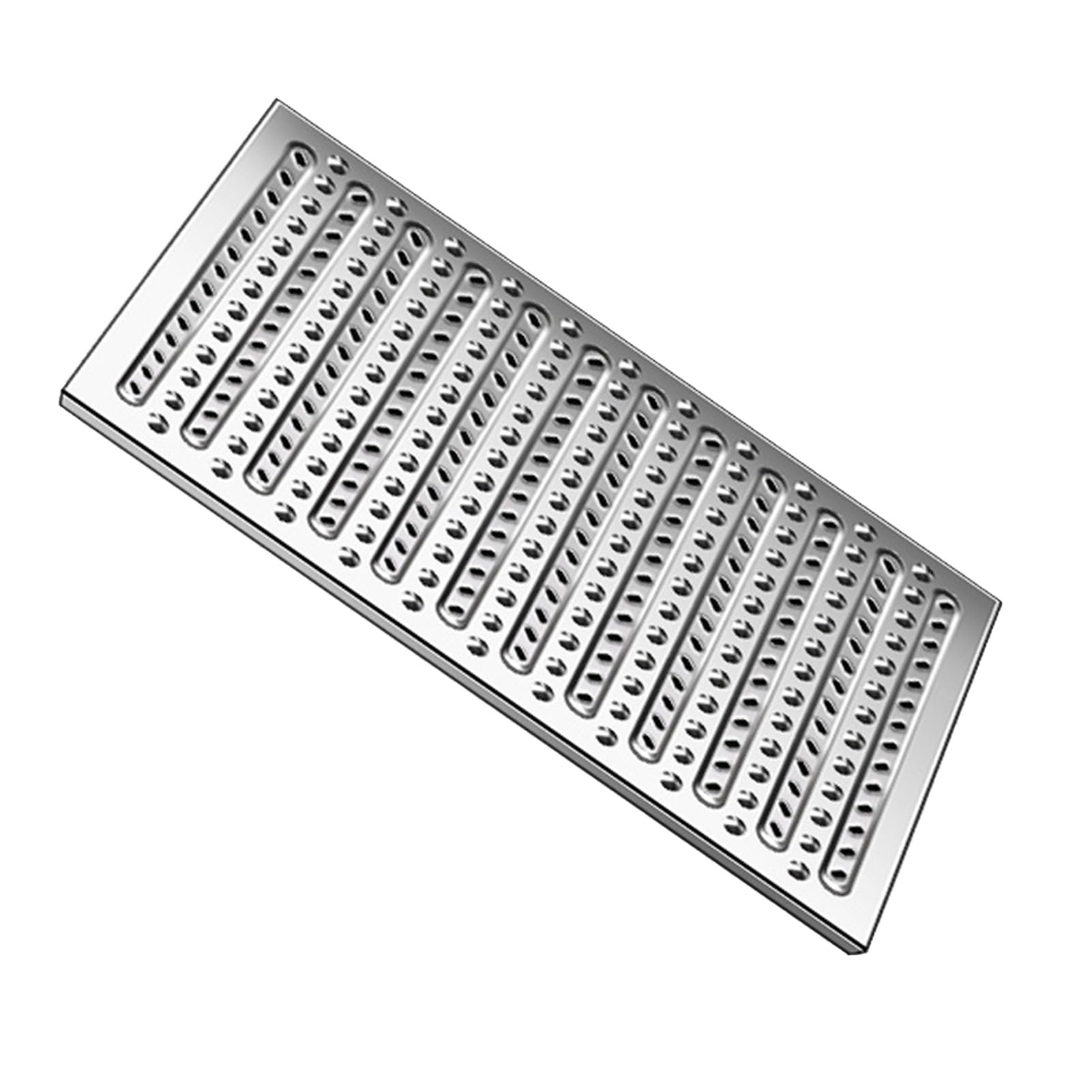 Griglia per canali di drenaggio, coperture per scarichi da esterni in acciaio inossidabile 304 con gommini antiscivolo, griglia in metallo per cortile, marciapiede, garage, fognature