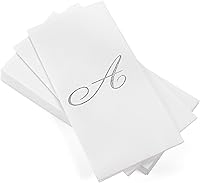 Vista 1 de AMERICAN HOMESTEAD - Toallas de mano desechables – Servilletas de invitados con monograma de lámina plateada – Toallas de papel de baño similares al