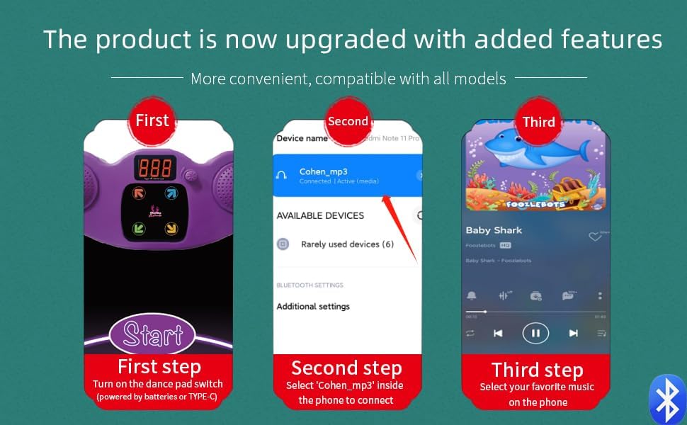 Miniatura 3 de Tapete de baile iluminado para niños, almohadilla de baile para niños, juguetes educativos de aprendizaje temprano, tapete de juego musical para 3 a