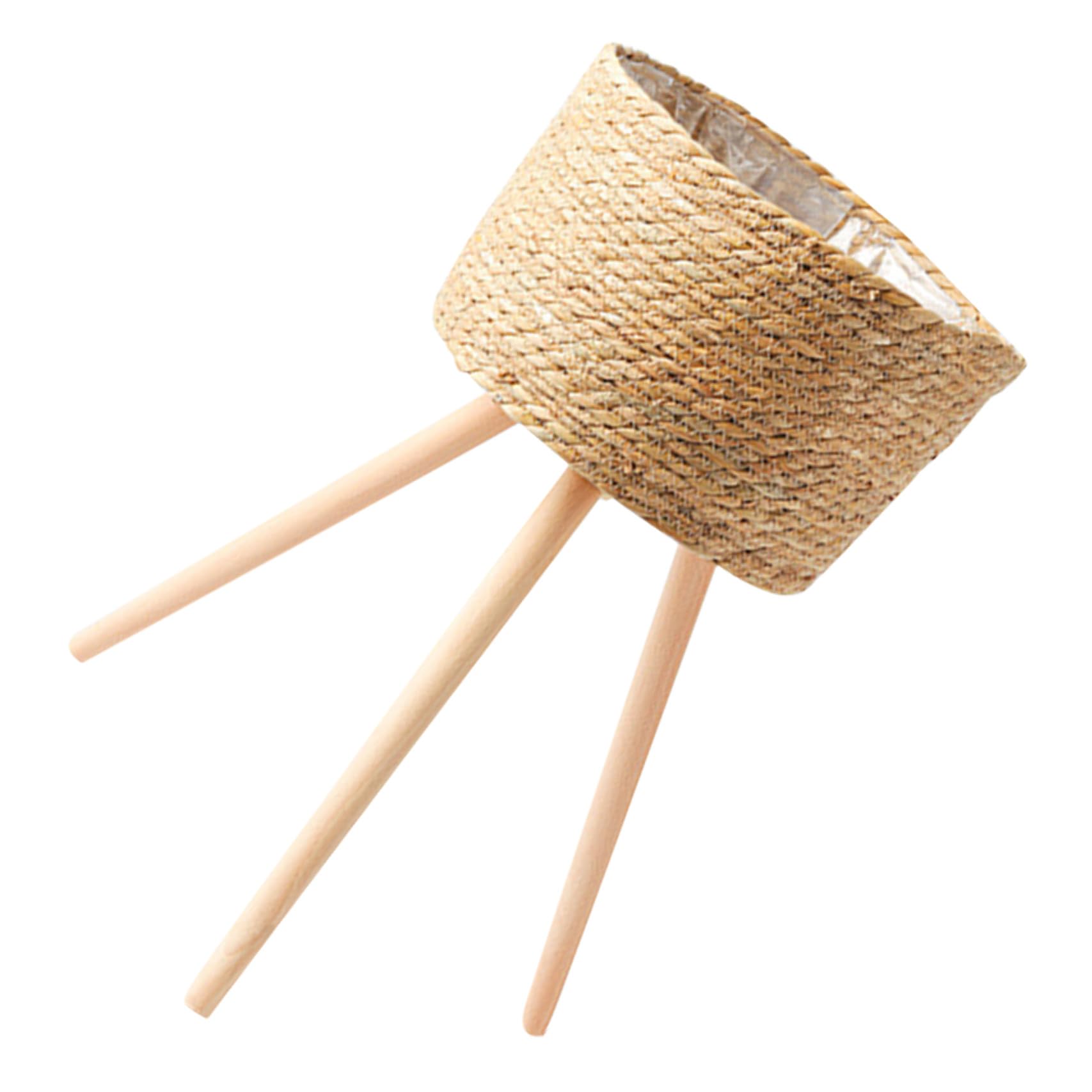 Support pour pots de fleurs en bois pour un salon ou balcon nature