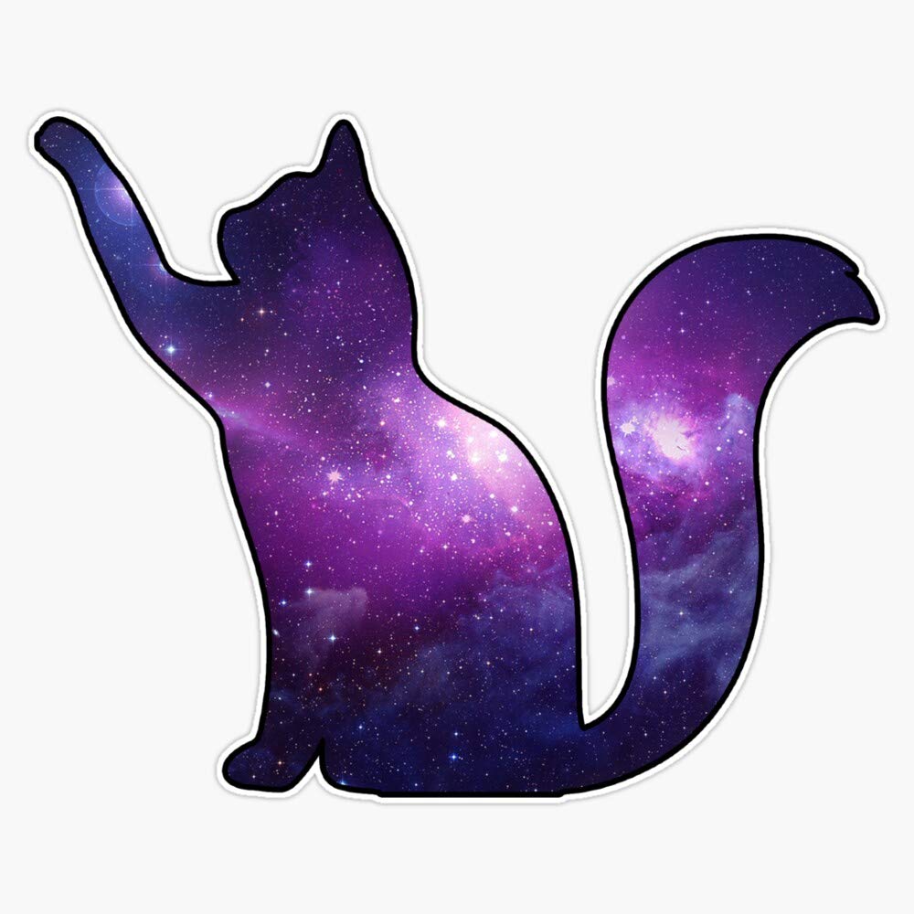 Galaxy Cat Playing Vinyl Waterproof Sticker Decal Car Laptop Wall Window Bumper Sticker 5"