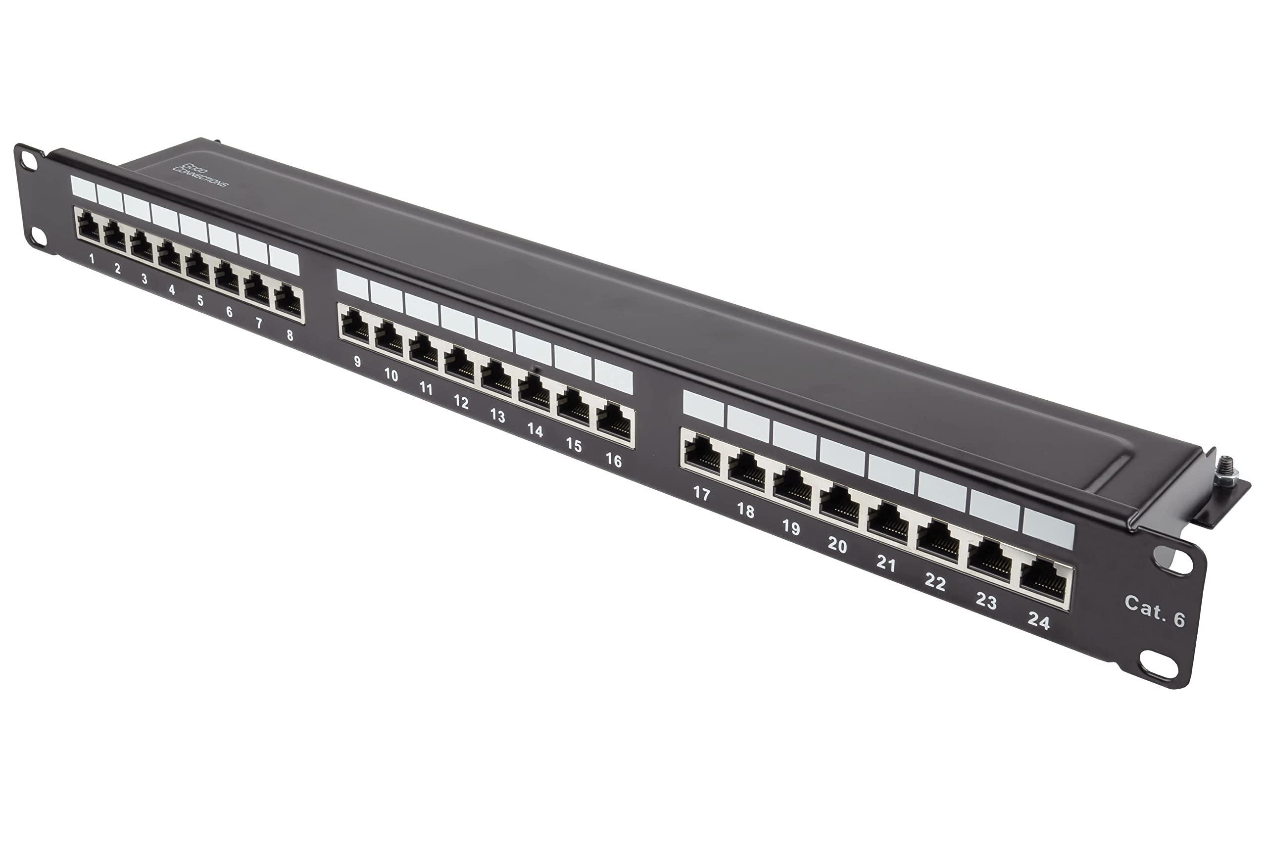 Good Connections® Patch Panel/Patch Panel - 19" - Montaggio server/montaggio su rack - Cat. 6.500 MHz - Compatibile con 10-GIGABIT - 24 porte - 1U - Schermatura STP - Apertura senza attrezzi - Jet