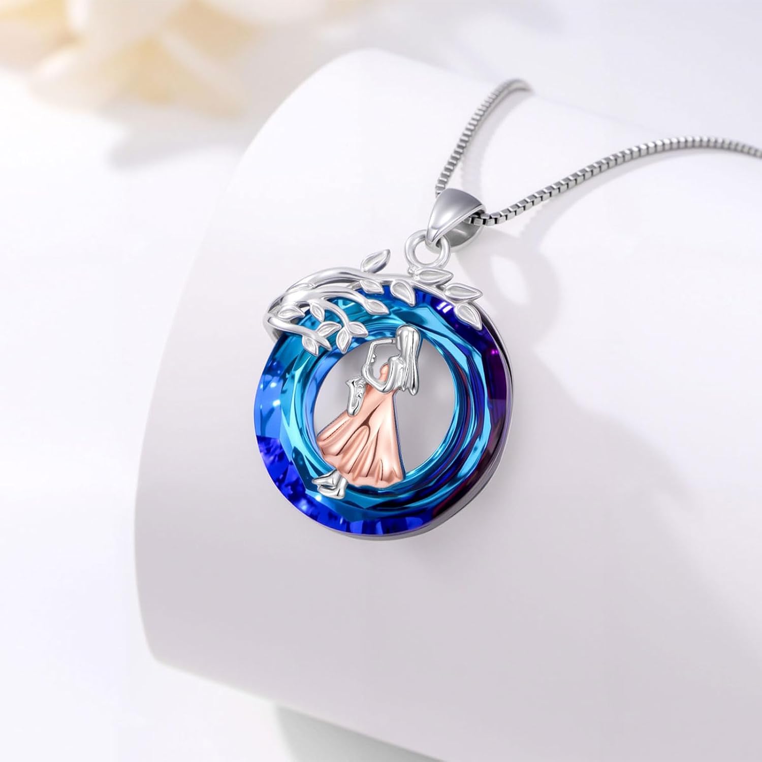 Sport/Music Necklace for Women 925 Sterling Silver Crystal Pendant Tree of Life Jewelry Gifts for Sport Players