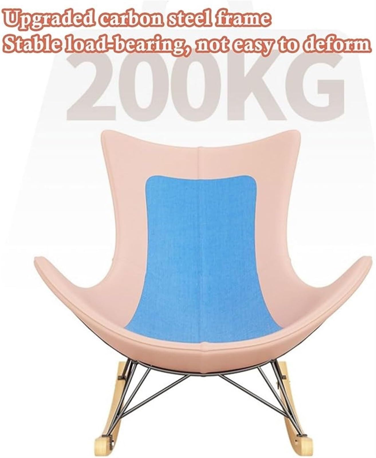Générique Fauteuil à Bascule Moderne en Velours avec Coussins épais - Fauteuil Lounge Confortable pour Lire, Faire la Sieste, Meuble d'appoint pour Le Salon - Décoration intérieure Orange élégante