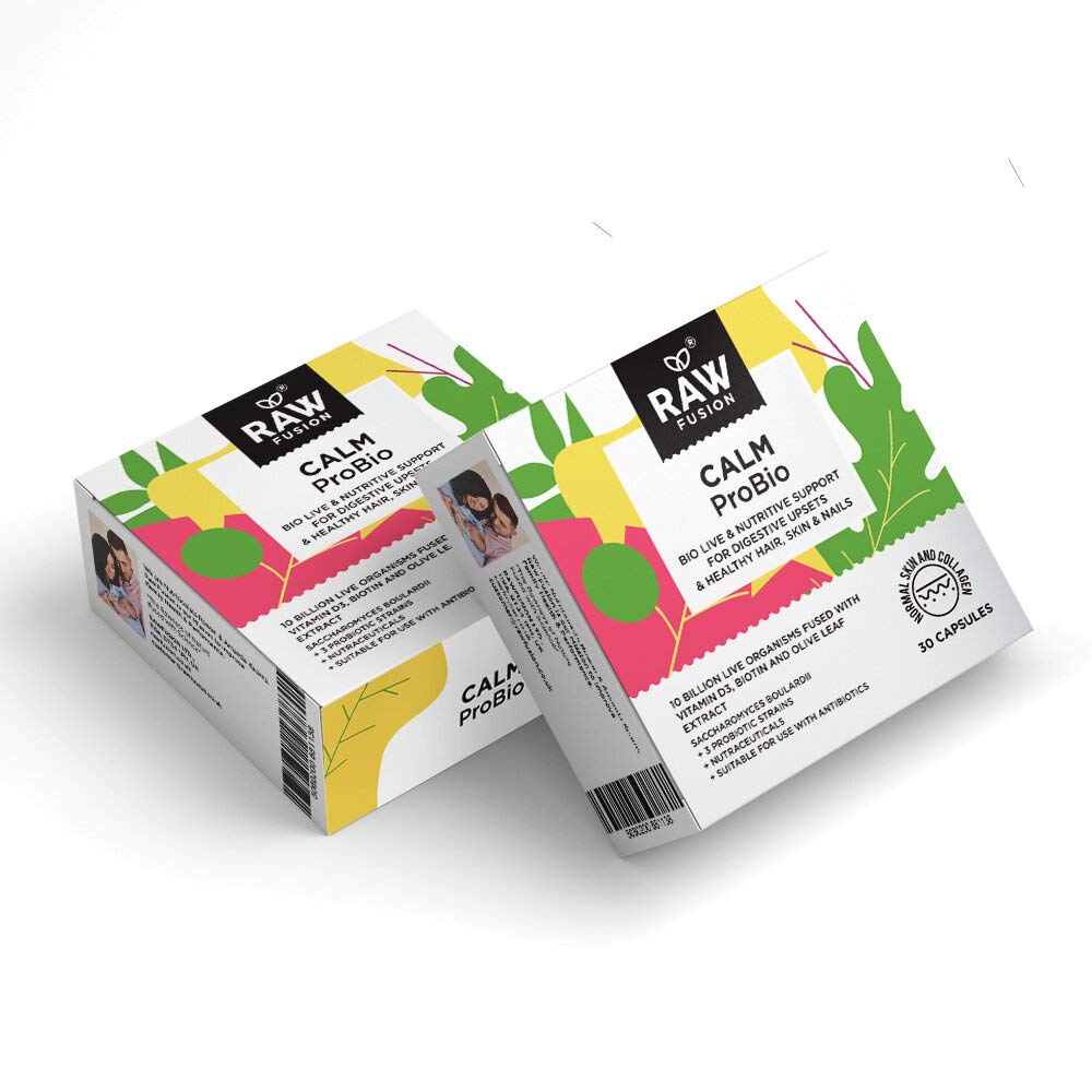 Calm PROBIO. Herbal Infused Yeast Balancing Multi-Strain Probiotic | Bio Live & Nutritive Support for Skin Health & Digestive Upsets. Raw Fusion