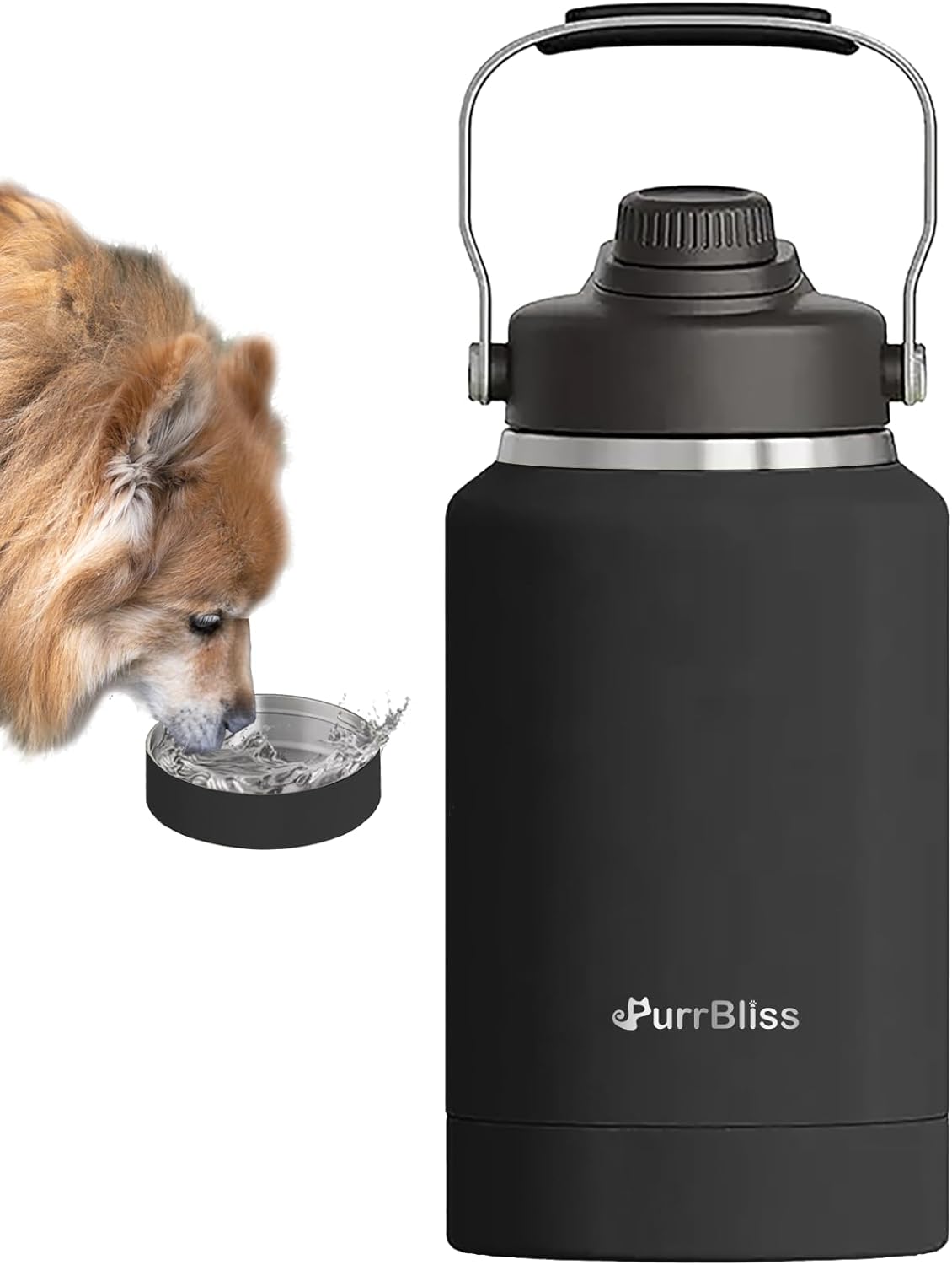 64 Oz Large Dog Insulated Portable Travel Water Bottle – Dispenser for Traveling, Hiking, Camping – Leak-Proof, Double-Walled, BPA-Free