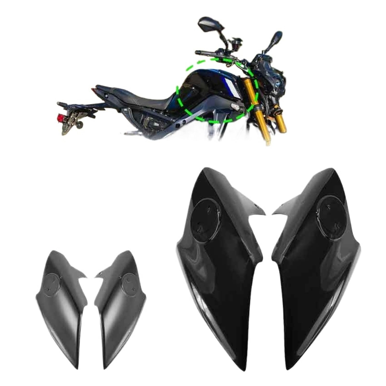 Copertura aspirazione for carene laterali moto | Compatibile con le parti di ricambio YAMAHA MT09 SP 21-23(Unpainted-1 Set)