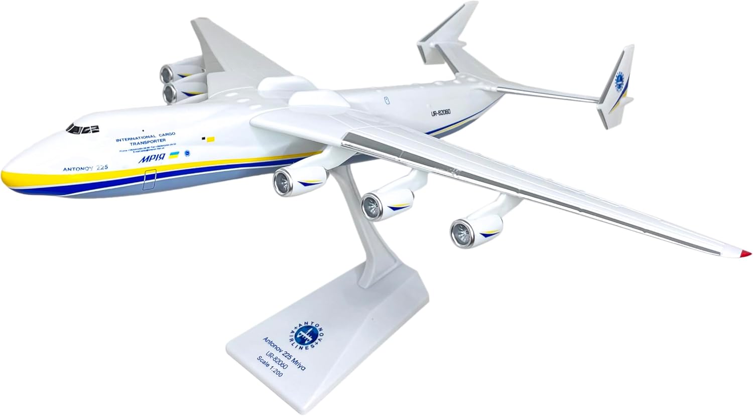 Flight Miniatures Antonov Airlines Mriya AN-225 1:200 Scale - Collectible Replica of Antonov Mriya Model Aircraft - Part# AAN-22500H-001