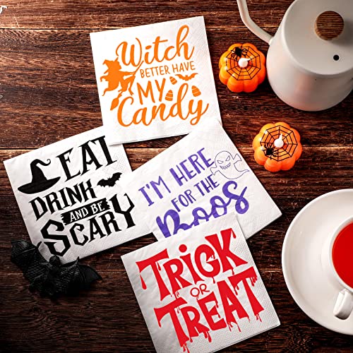 120 Halloween Cocktail Napkins Happy Halloween Napkins 3 Ply Disposable Halloween Napkins Funny Halloween Paper Napkins Halloween Beverage Napkins Cocktail Napkins Halloween Party Napkins #TOP1