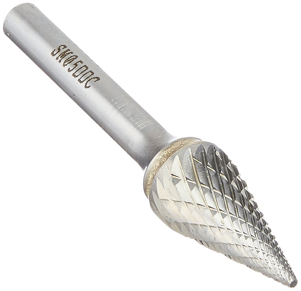 SGS Tool Company 10298 SM-5 Deep Double Cut Carbide Bur 1/2 Diameter 1/4 Shank Diameter