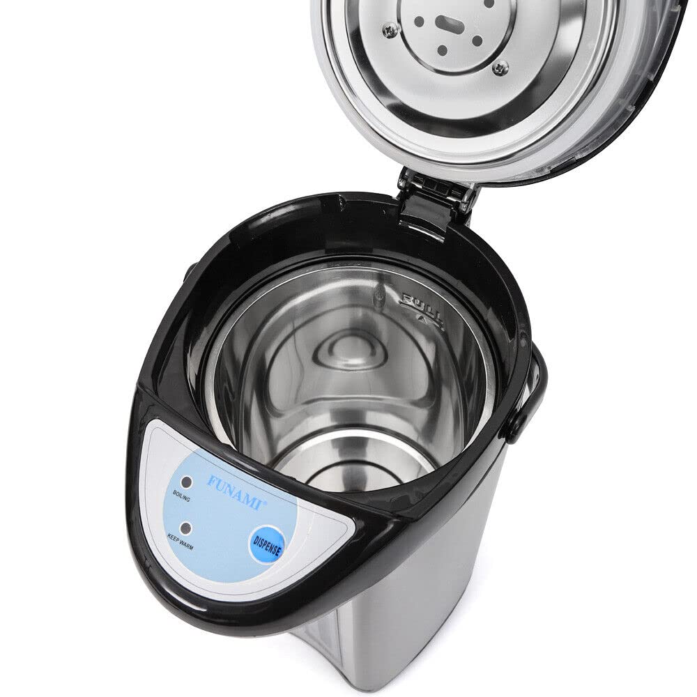 Dispensador de agua caliente de acero inoxidable de 4 litros, dispensador de agua, tetera, 750 W, termo de control de botones, depósito de agua para escuela, hogar, oficina, hotel (negro)