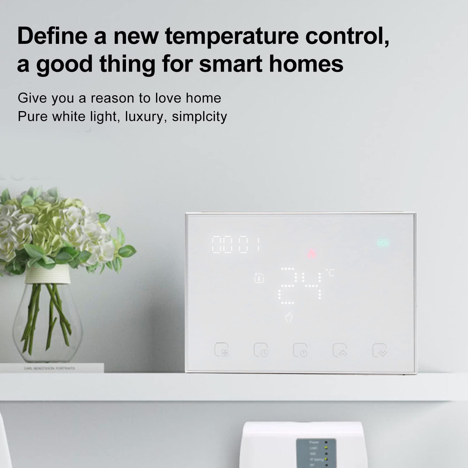 Hyuduo Inteligentny Termostat WiFi Sterowanie Głosowe Termostat 95–230 V USB Programowanie Czasowe do Ogrzewania Elektrycznego ze Sterowaniem za pomocą Aplikacji Harmonogram Tygodniowy dla