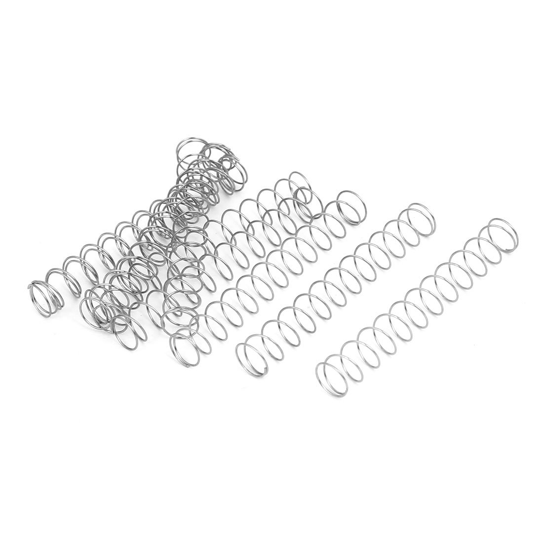 10 Stück Druckfedern Aus 304 Edelstahl – 0,4 Mm Drahtdurchmesser X 7 Mm Außen-Ø X 50 Mm Länge – Silberne Spiralfedern Für DIY & Reparaturen