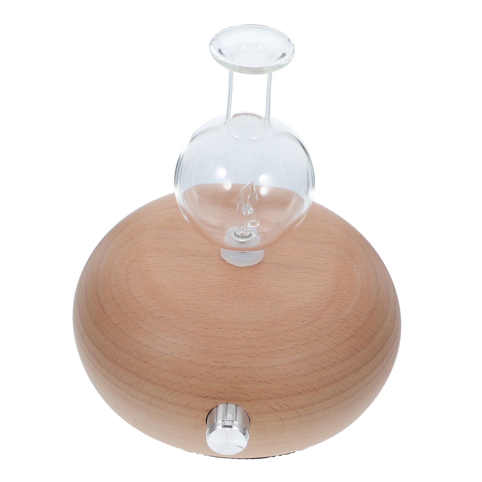 ibasenice Difusor de Aceites Esenciales para Aromaterapia con Base de Madera Natural Atomizador de Vidrio Funcionamiento Ultrasilencioso Compacto para Dormitorio y Oficina Varios Estilos