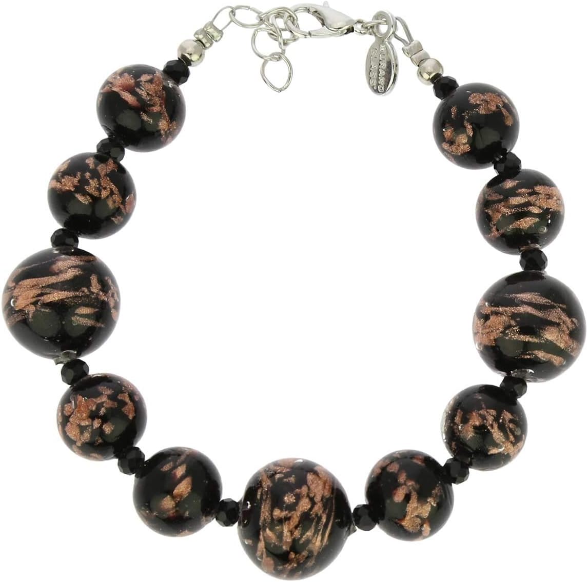Glass Of Venice Murano Glass Starlight Balls Bracelet - Black