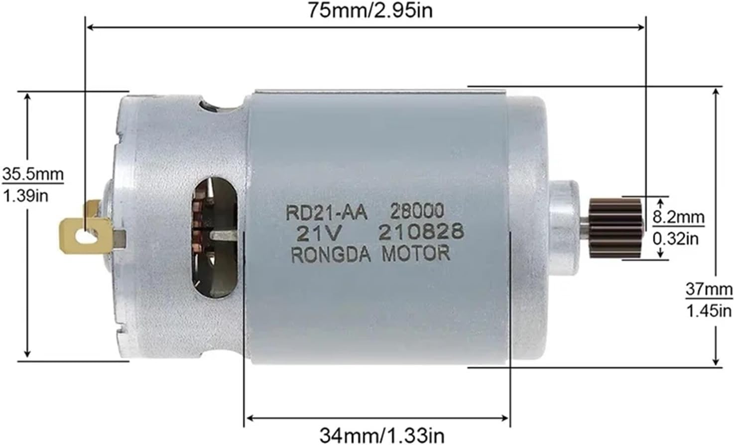 21V RS550 electronic starter Brushed electronic starter 14 Teeth H