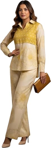 Leriya Fashion Co Ord Set for Women Stylish | 3 Piece Kurti Set for Women | Dress for Woman | Printed Co-Ord Set with Coll...